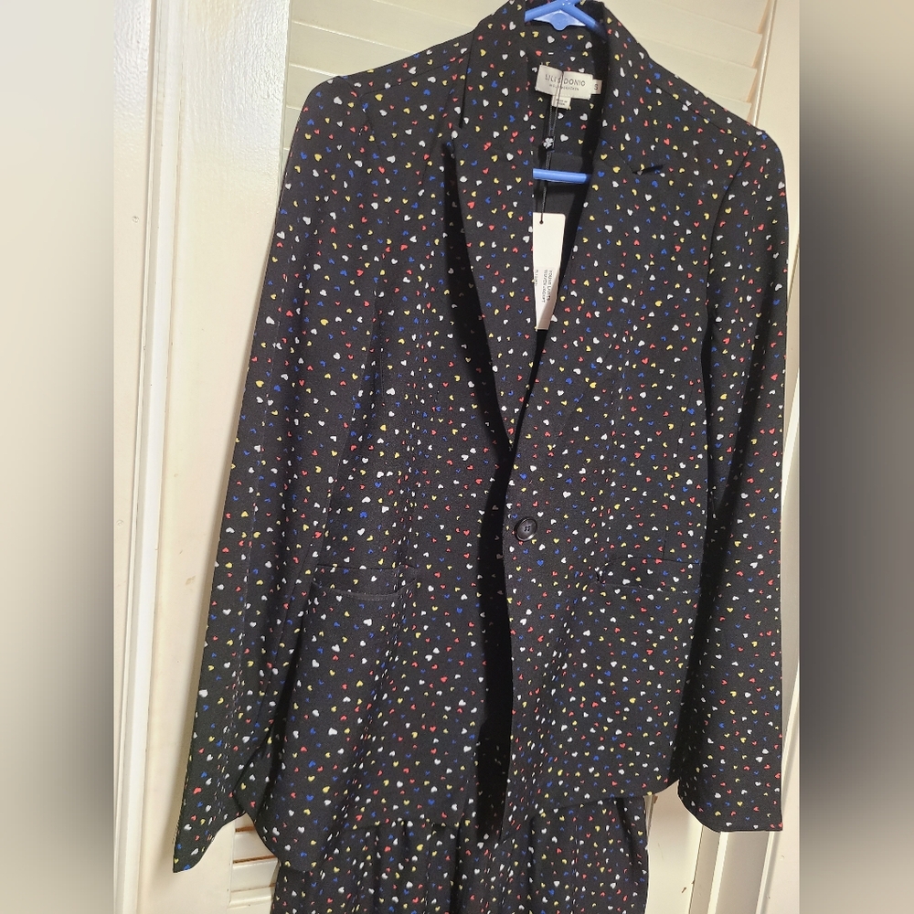 Modcloth heart Print Wide Leg Suit